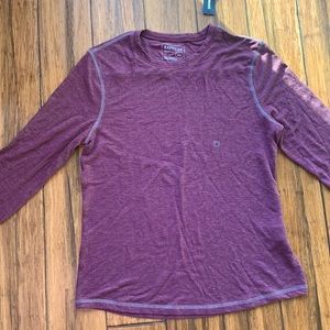 Mens medium Express waffle long sleeve shirt NWT burgundy